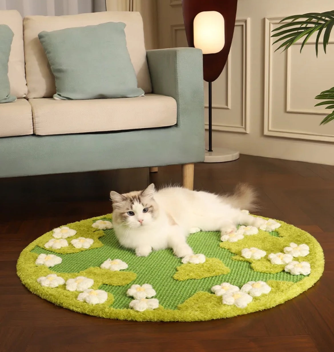 PawsCube Sisal Cat Scratching Rug: Durable & Washable Floor Mat, Protects Furniture from Claws